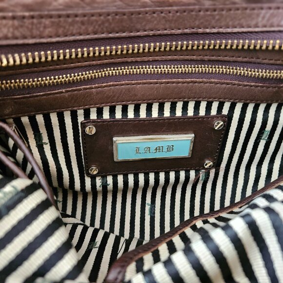 L.A.M.B. by Gwen Stefani Lamb Leather Tote Satchel Carry On  Travel Luxury #571 - Picture 4 of 6